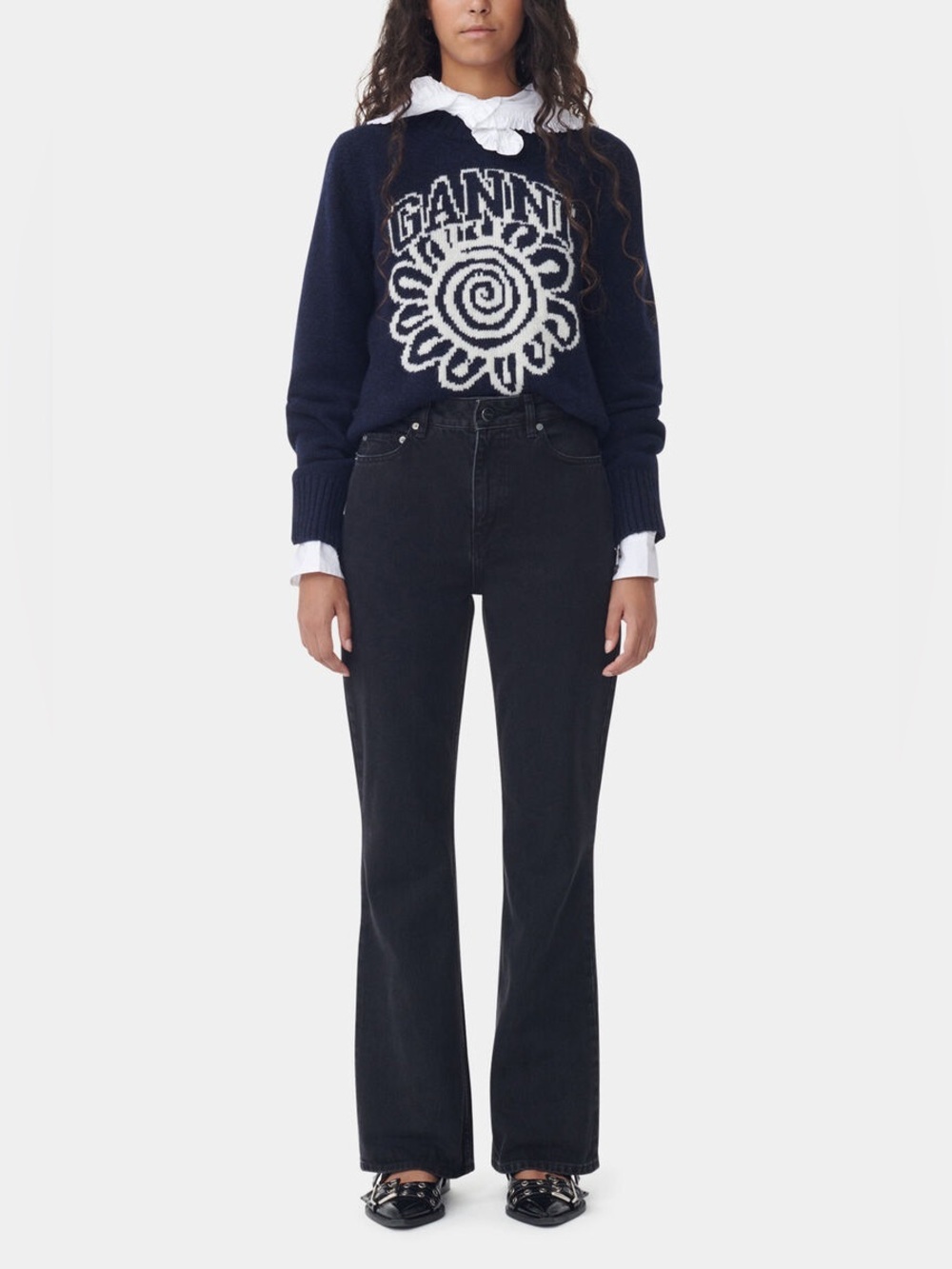 Ganni Black High-Rise Betzy Jeans